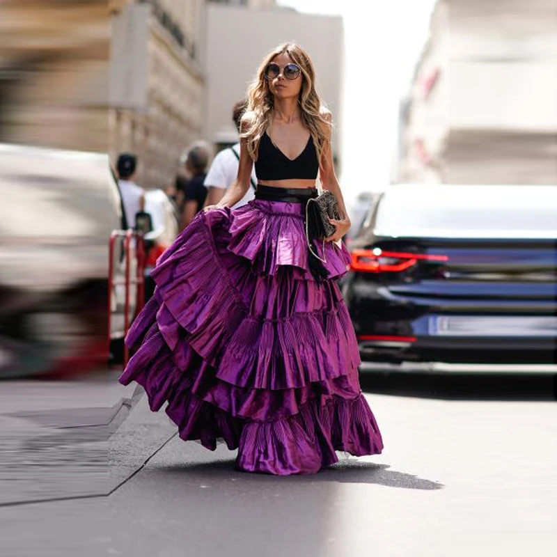 

Женская длинная юбка из тафты на осень и зиму, вечерняя юбка в пол с высокой талией, юбка для взрослых на Хэллоуин, Saias Faldas