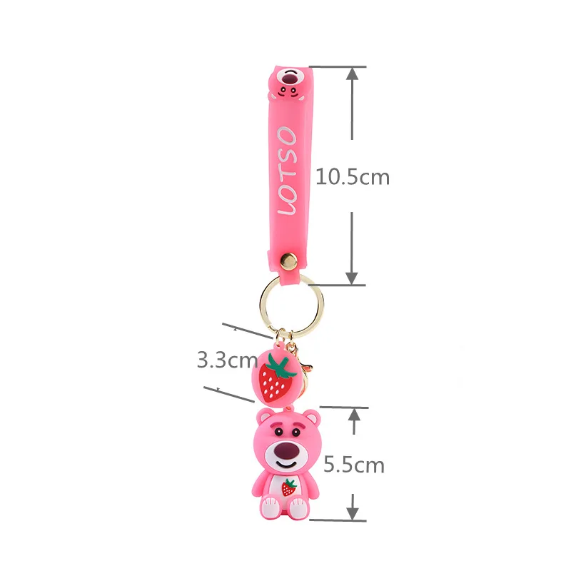 

Girl Heart Strawberry Bear Girl Cute Keychain Creative Cartoon Epoxy Small Gift Personality Car Key Chain Bag Pendant