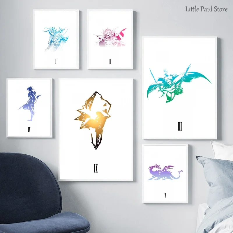 Минималистичный постер финальная фантазия для видеоигр плакат на холсте минималистичный без