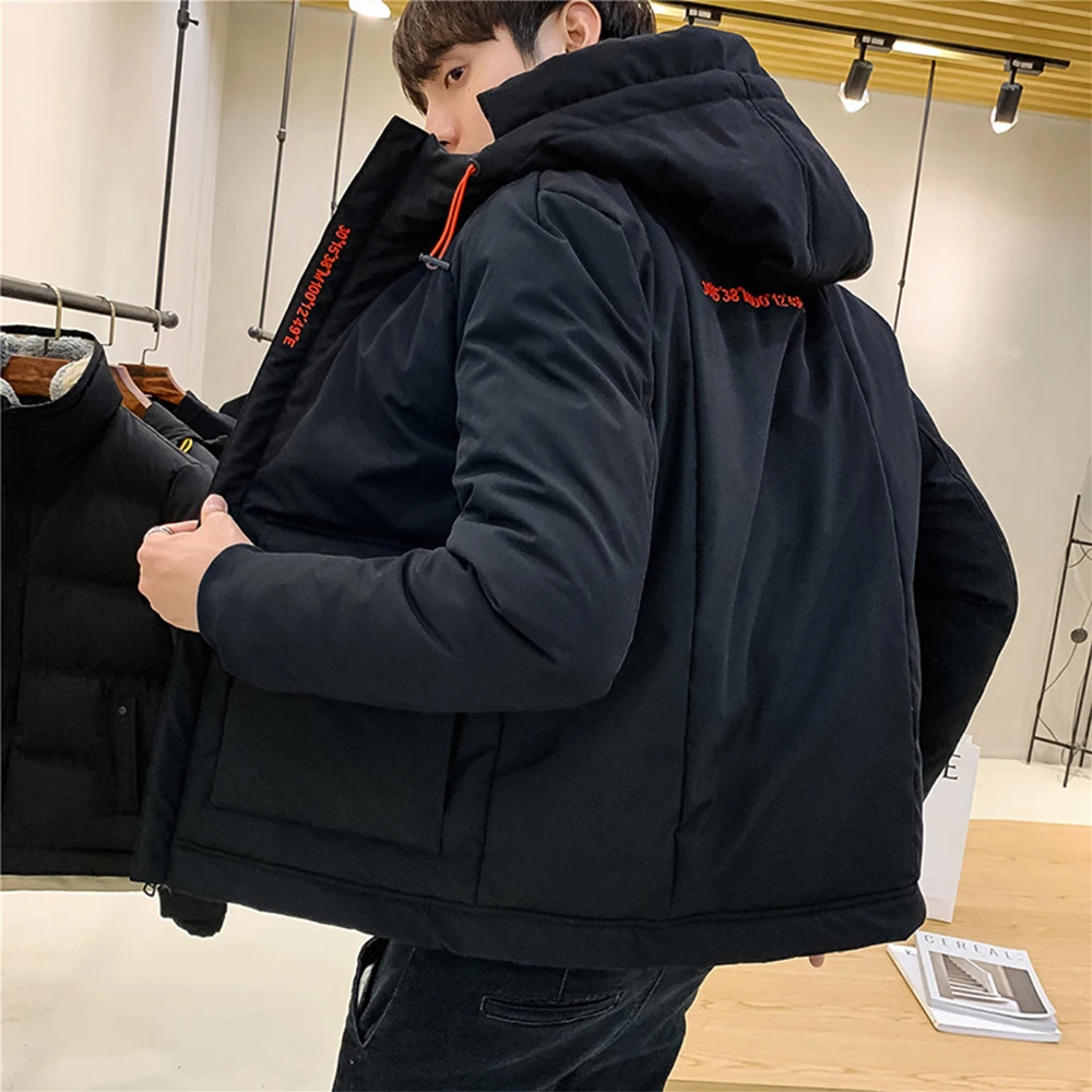 

Winter Jaclet Coat Solid Color Fashion New Design Parka Man Hoody Zipper Warm Coat Long Sleeve Outwear