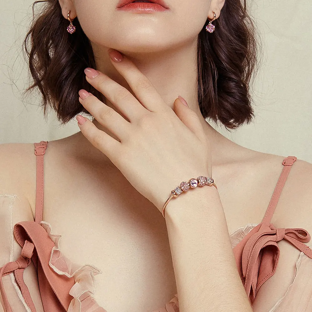 От Viennois покрытие из корейский Стиль Топ австрийским Стразы розового цвета с