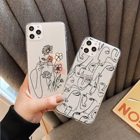 abstract women sexy boobs art soft phone case for iphone 11 12 13 pro max 12 13 mini se2 xr xs max x 7 8 6 plus transparent case