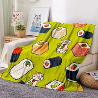 sushilucky cat 3d print flannel blanket japan sign food fleece blanket home textile throw blanket picnic travel fluffy blanket