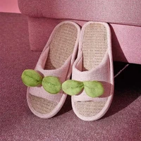 lovely indoor cool slippers womens antiskid childrens cotton and hemp home shoes mens home couple cartoon linen slippers