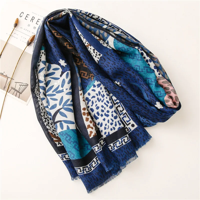 Женская Пашмина с цветочной бахромой 180x90 см |