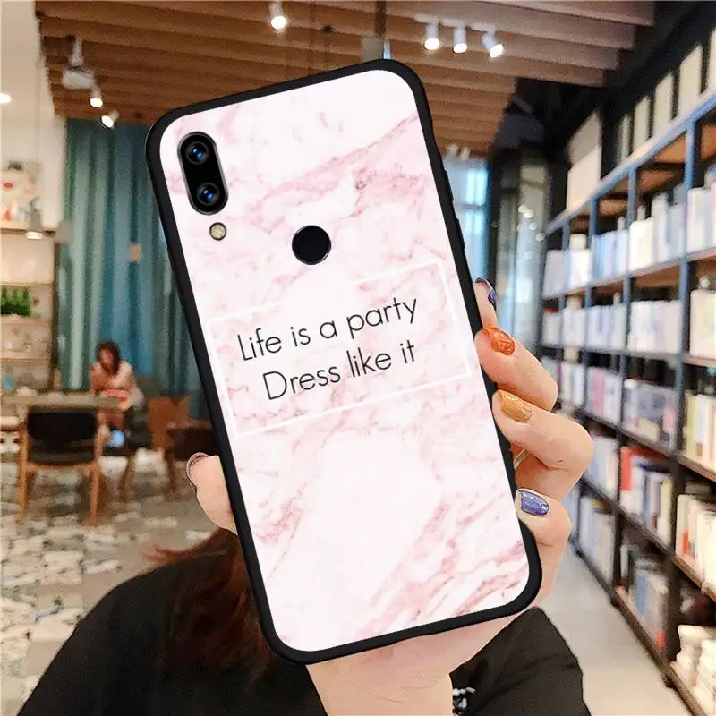 

Luxury Marble Letter leaf text Phone Case For Xiaomi Redmi 7 9t 9se k20 mi8 max3 lite 9 note 8 9s 10 pro Shell Cover Funda