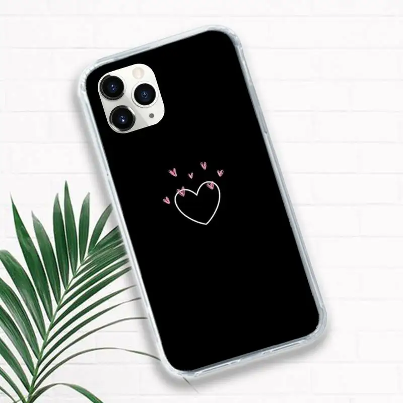 

Simple Lines Love Heart aesthetics Phone Case for iPhone 11 12 pro XS MAX 8 7 6 6S Plus X 5S SE 2020 XR funda coque
