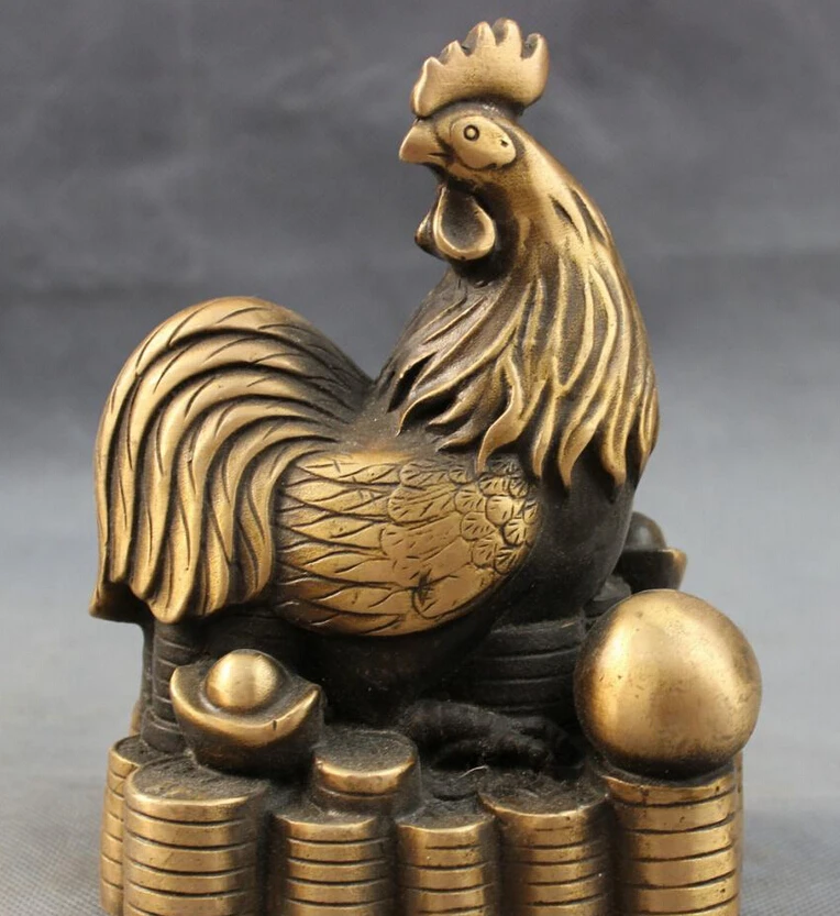 Voge gem S2417 китайская Бронзовый народный Зодиак для богатства с юаньбао монетами