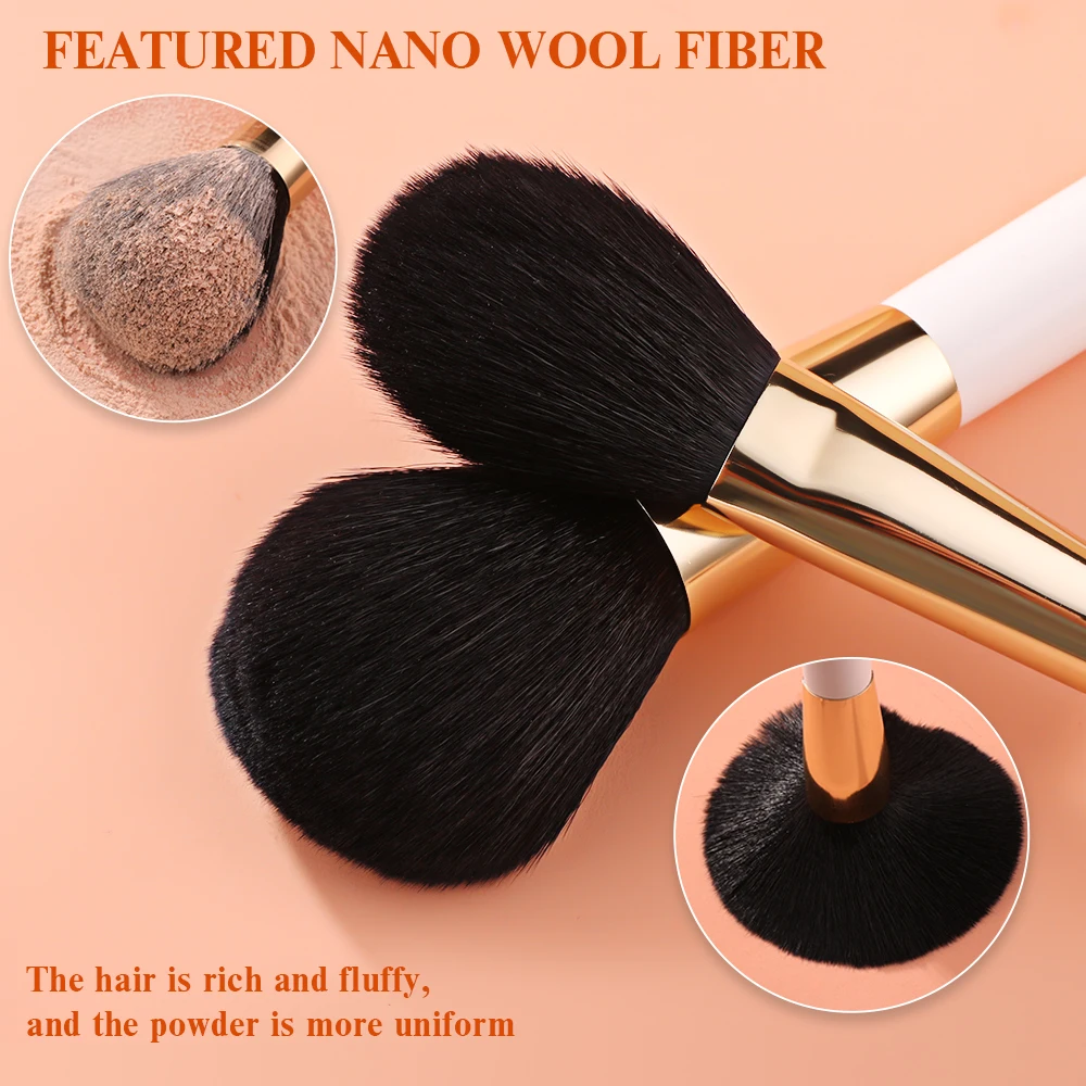 BEILI роскошные белые Золотые кисти для макияжа из козьей шерсти профессиональная