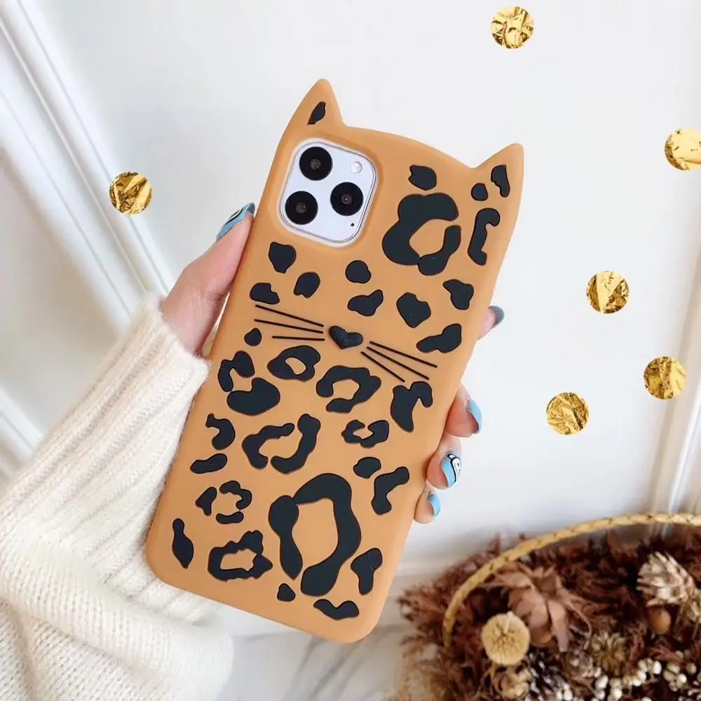 

Stylish Leopard Skin Silicone Phone Case For iPhone12 11 Xs max 8Plus SE2020 7plus XR 6S Soft Cover Skinny Capa Protection