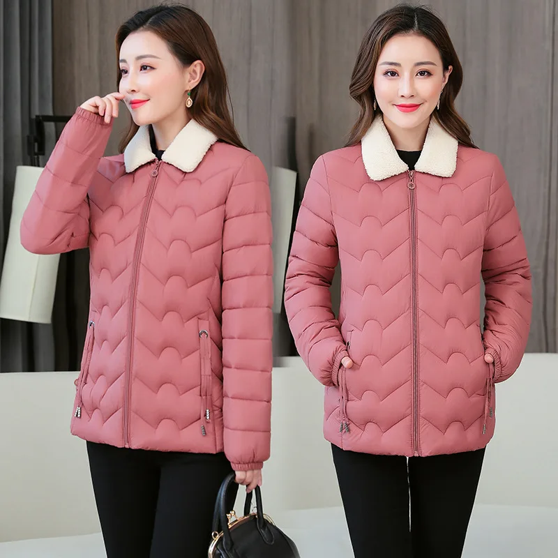 Winter Coat Clothes Women 2021 The New Short Velvet Thin and Light Lapel Cotton Jacket