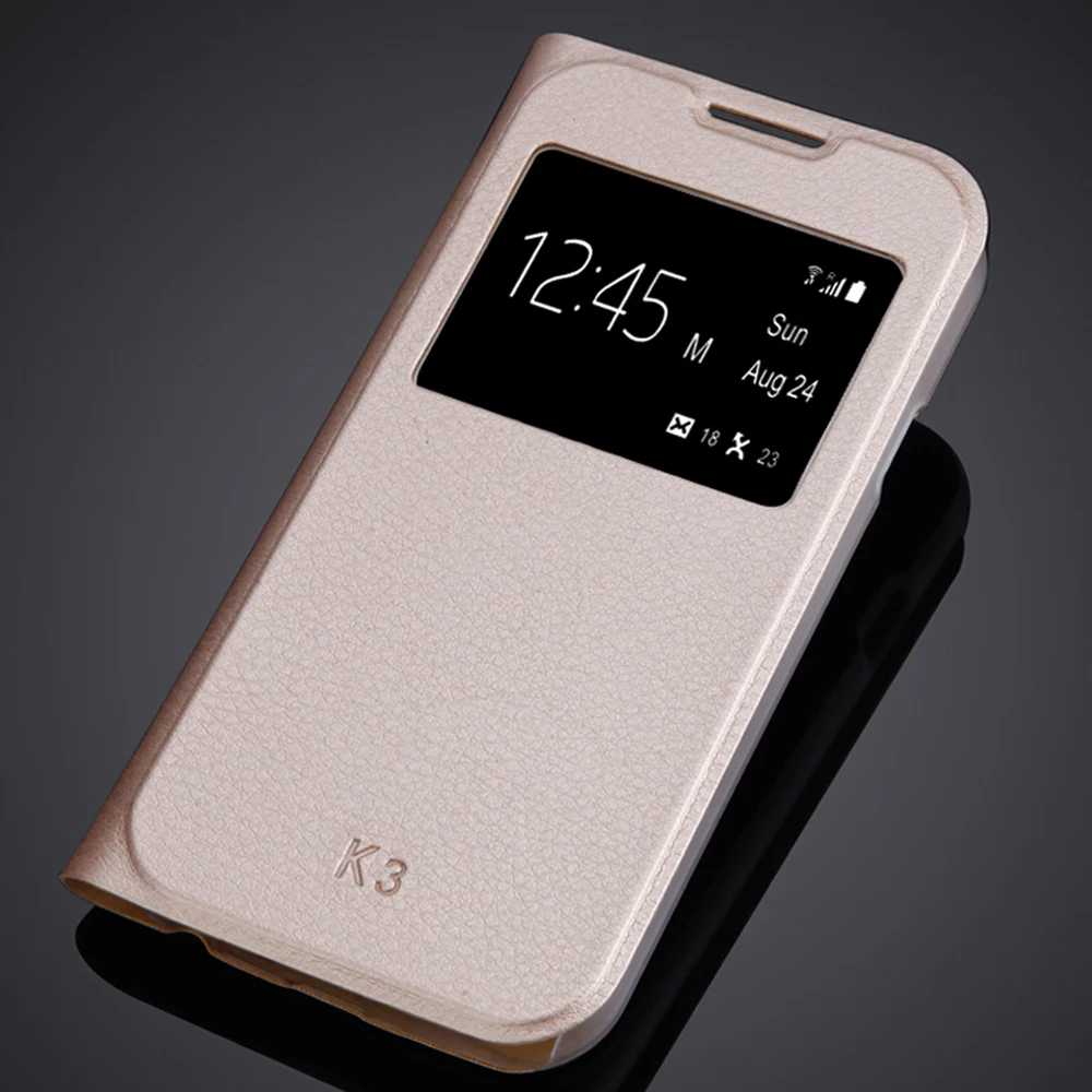 Luxury Flip Window Case For LG K3 Lte K100 K100DS LS450 4.5&quot Inches Protector PU Leather Cover | Мобильные телефоны и