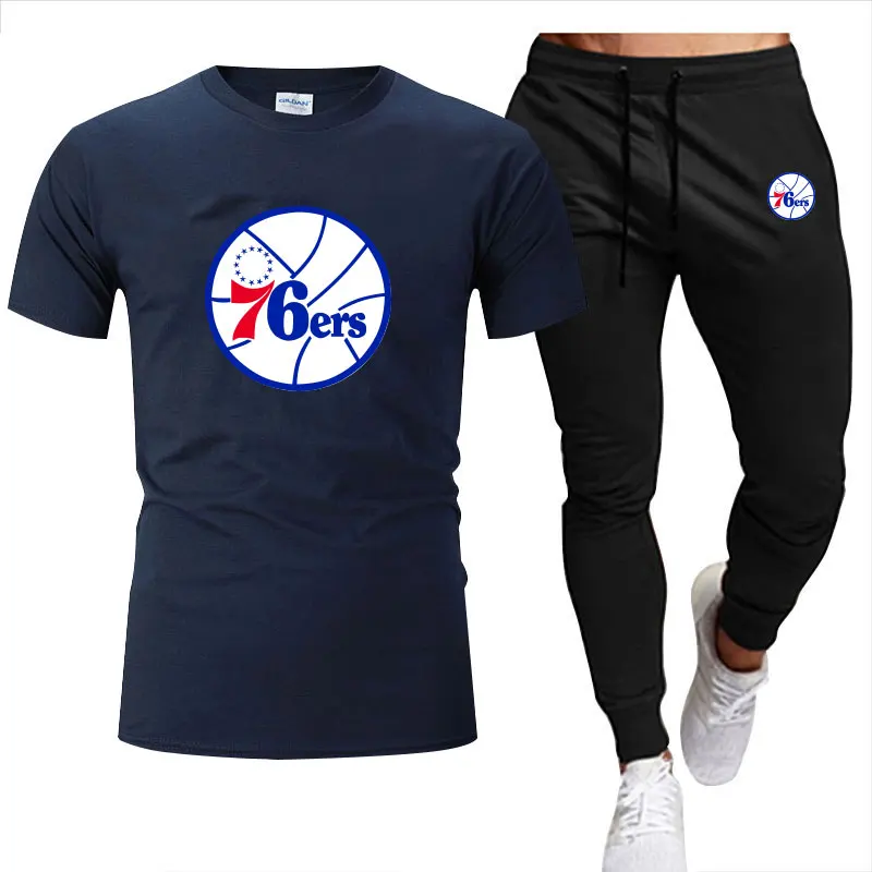 

Summer Men's Team LOGO Printed T-shirt + Pants Suit Jogging Suit Sportswear Casual Wear Men's Short-Sleeved T-shirt 2-piece Set