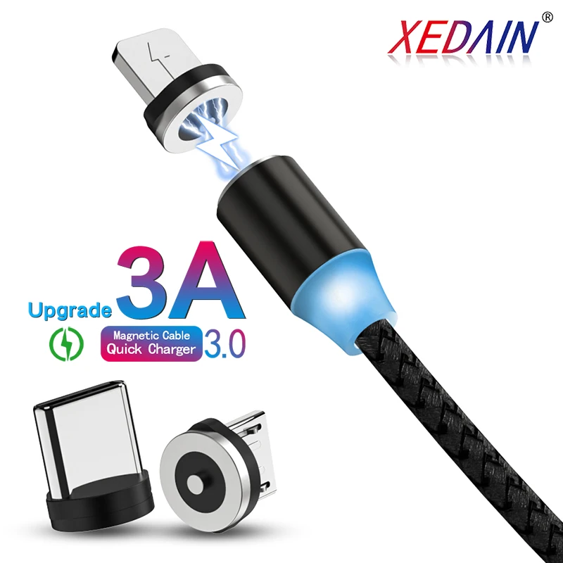 Smartphone Magnetic Cable Micro USB For Samsung Android Mobile Phone Type-c Charging iPhone XS XR 8 Magnet Charger Wire Cord | Мобильные