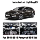 15 шт. с can-bus светодиодная лампа для освещения салона автомобиля комплект карта багажник потолочный плафон для Peugeot 508 SW 2011 2012 2013 2014 2015 2016 лампа для чтения