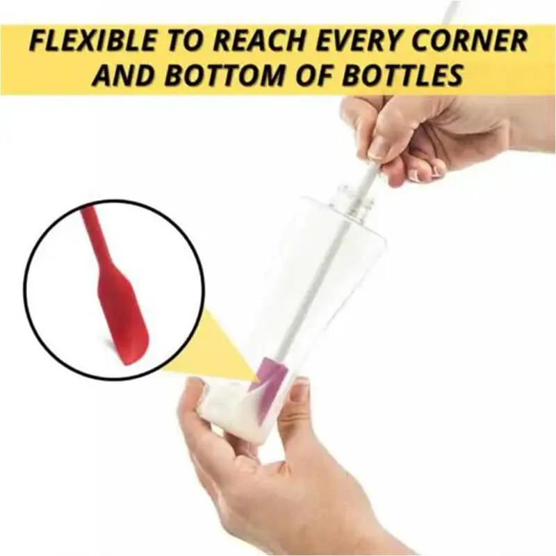 

Four Piece Black Mini Tip Silicone Spatula Brush Residue Spatula Long Scraper Small Cleaning Tank Tools