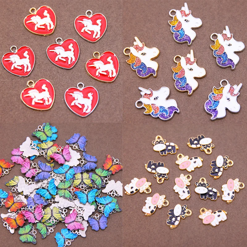 6 шт. подвески-бабочки в виде единорога | Украшения и аксессуары