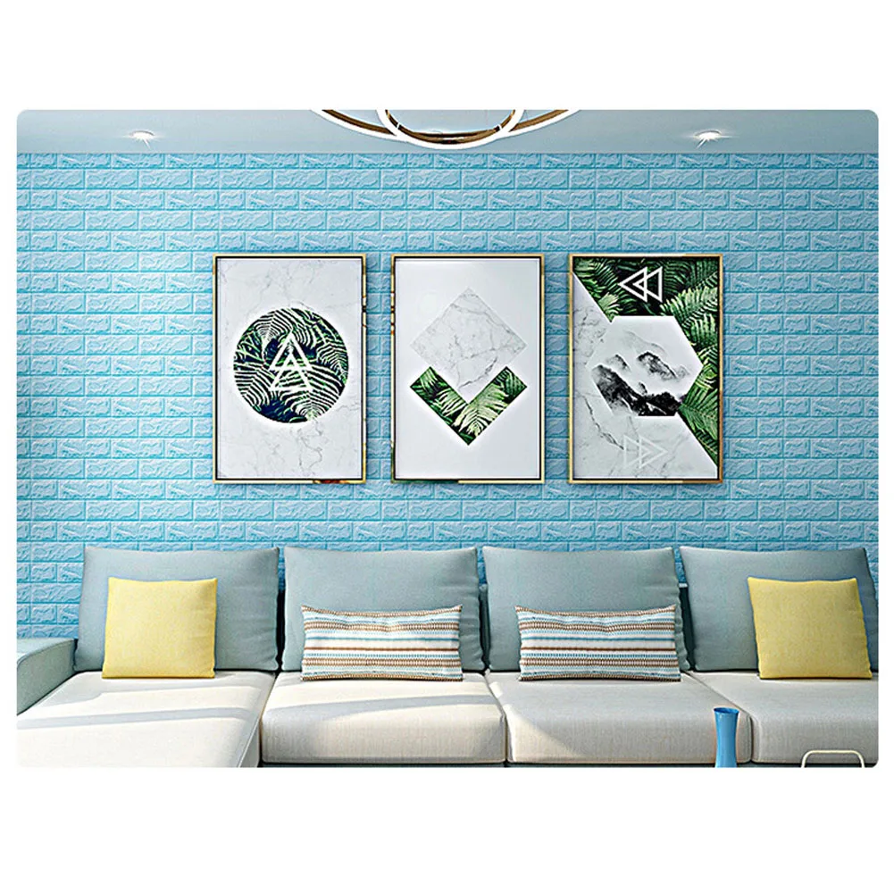 10pcs Brick Foam Panels 3d Wall Stickers Self-adhesive Diy Embossed Stone Wallpaper Home Decor Living Room Kitchen Decoration | Дом и сад