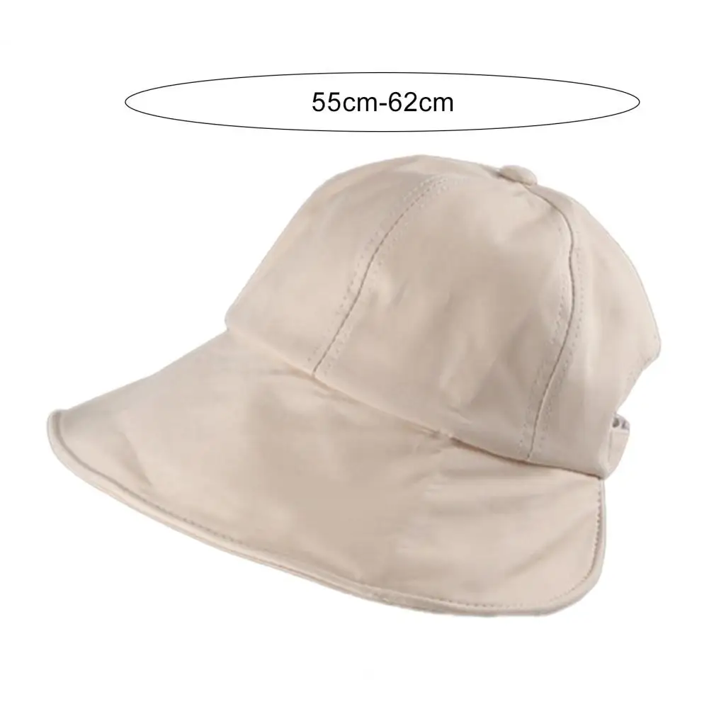 

Hat Solid Colors Foldable Women Short Back Brim Fisherman Hat for Beach