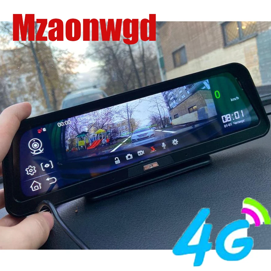 Автомобильный видеорегистратор 10 дюймов 4G Android ADAS GPS-навигация HD 1080P Wi-Fi двойная