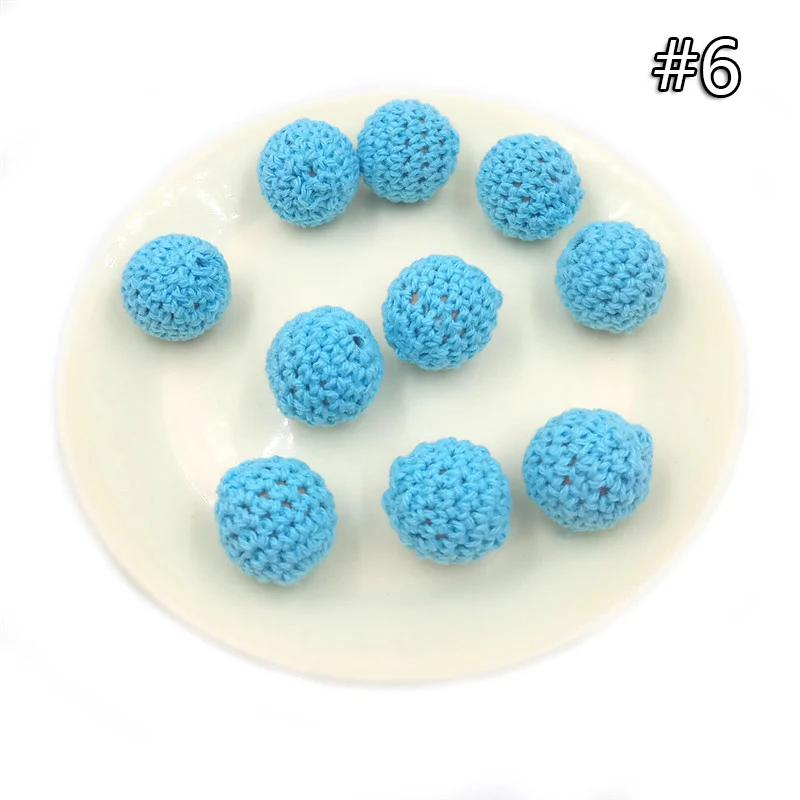 wood teether 6 5 шт. детский прорезыватель, вязаные крючком бусины, 16 мм, деревянный прорезыватель, подвесная детская коляска, аксессуары для детской коляски, зажим для пустышки, деревянная кукла младенца - Цвет: wood teether 6
