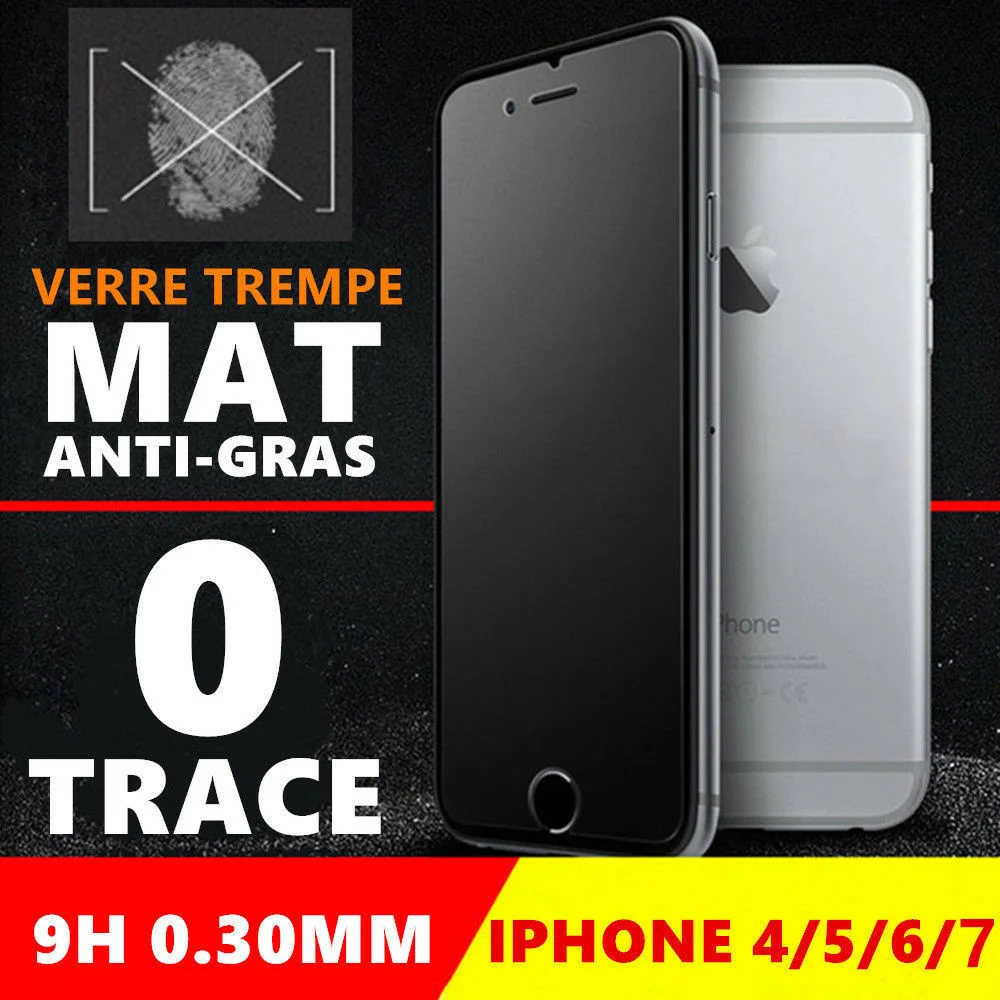 

Film protecteur cran vitre Verre Tremp MAT for iPhone 4/5/6/S/7/8 Anti trace/gras