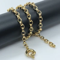 woman man yellow gold color round link sailor clasp classic necklace 5mm width 50cm60cm length