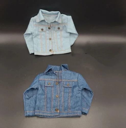 

1/6 Scale Male and Female Denim Jacket Coat Tops Shirt Fit 12" Action Figure Body Couple Clothing Accessories