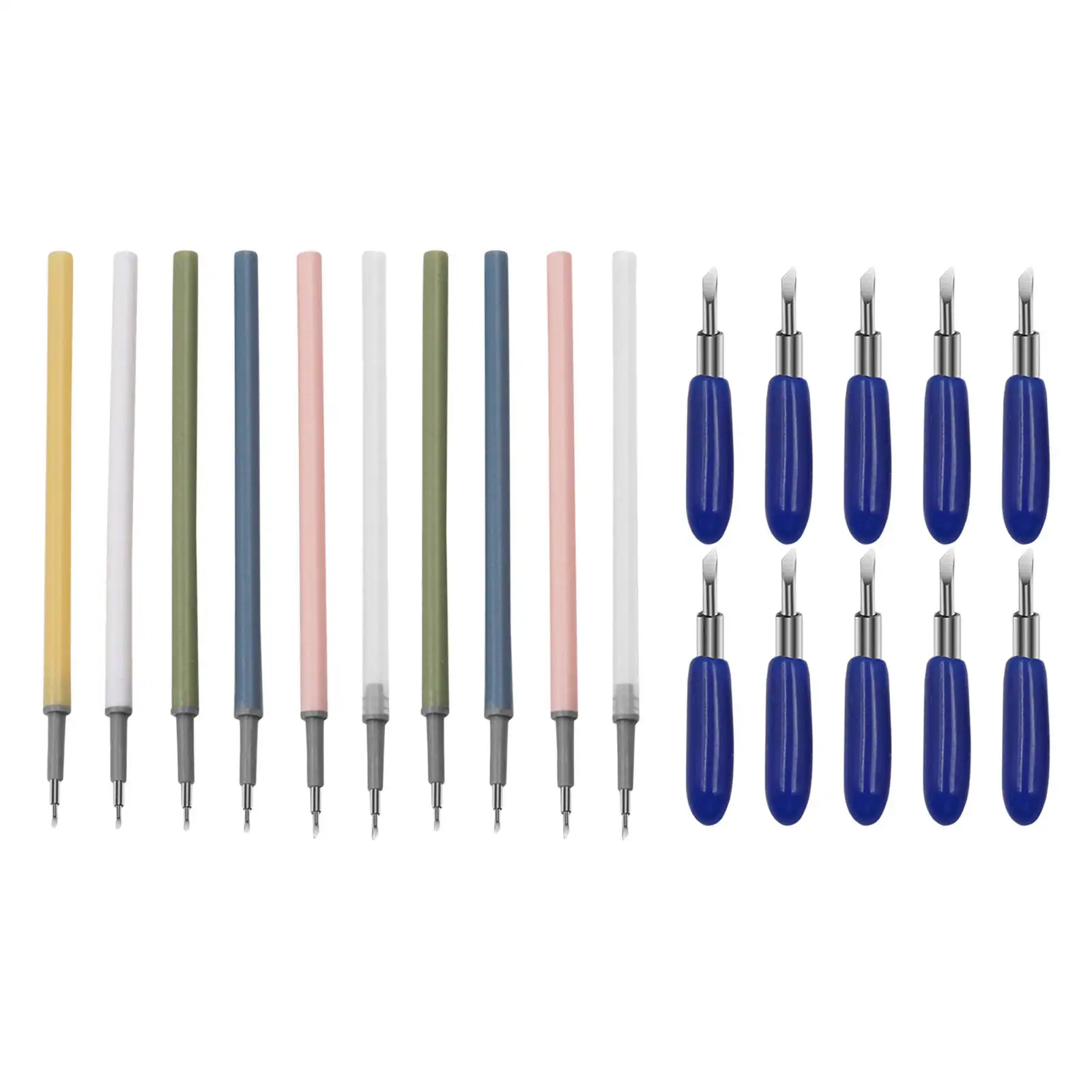 

Набор профессиональных ножей для рукоделия, 10 шт., 45 °, искусственные стержни, заправка «сделай сам», острый инструмент, резак для искусствен...