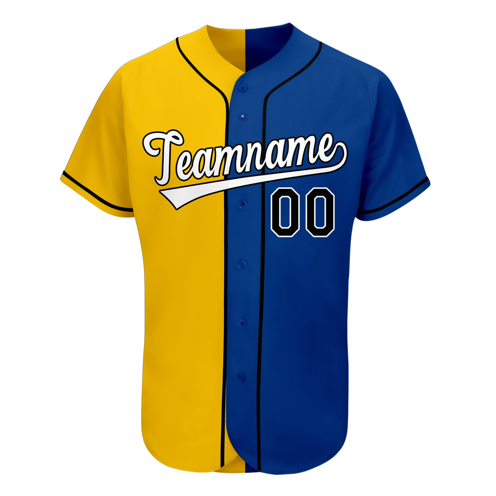 Custom Men/Children Fashion Hit Color Baseball Jersey Button Design Outdoor Sport Shirt Printed With Your Team Name/Number/Logo
