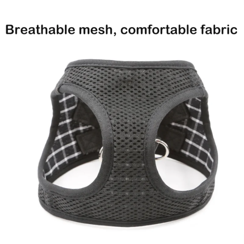 Жилетка шлейка для кошек и собак полиэстер сетчатая со свинцовым поводком