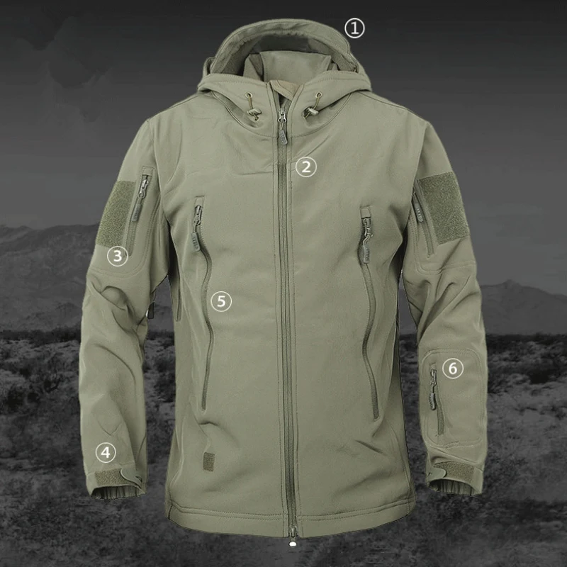 Уличная Водонепроницаемая флисовая куртка Охотничья ветровка лыжное пальто для