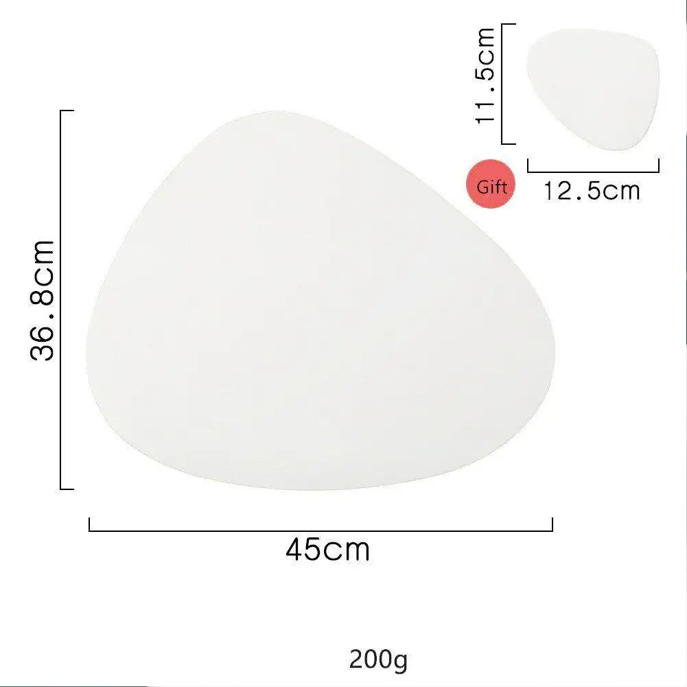

Nordic Style Creative Leather Placemat Tableware Pad Insulation Mat Disc PU Non-Slip Coaster For Dining Simple Table Heat U7S7
