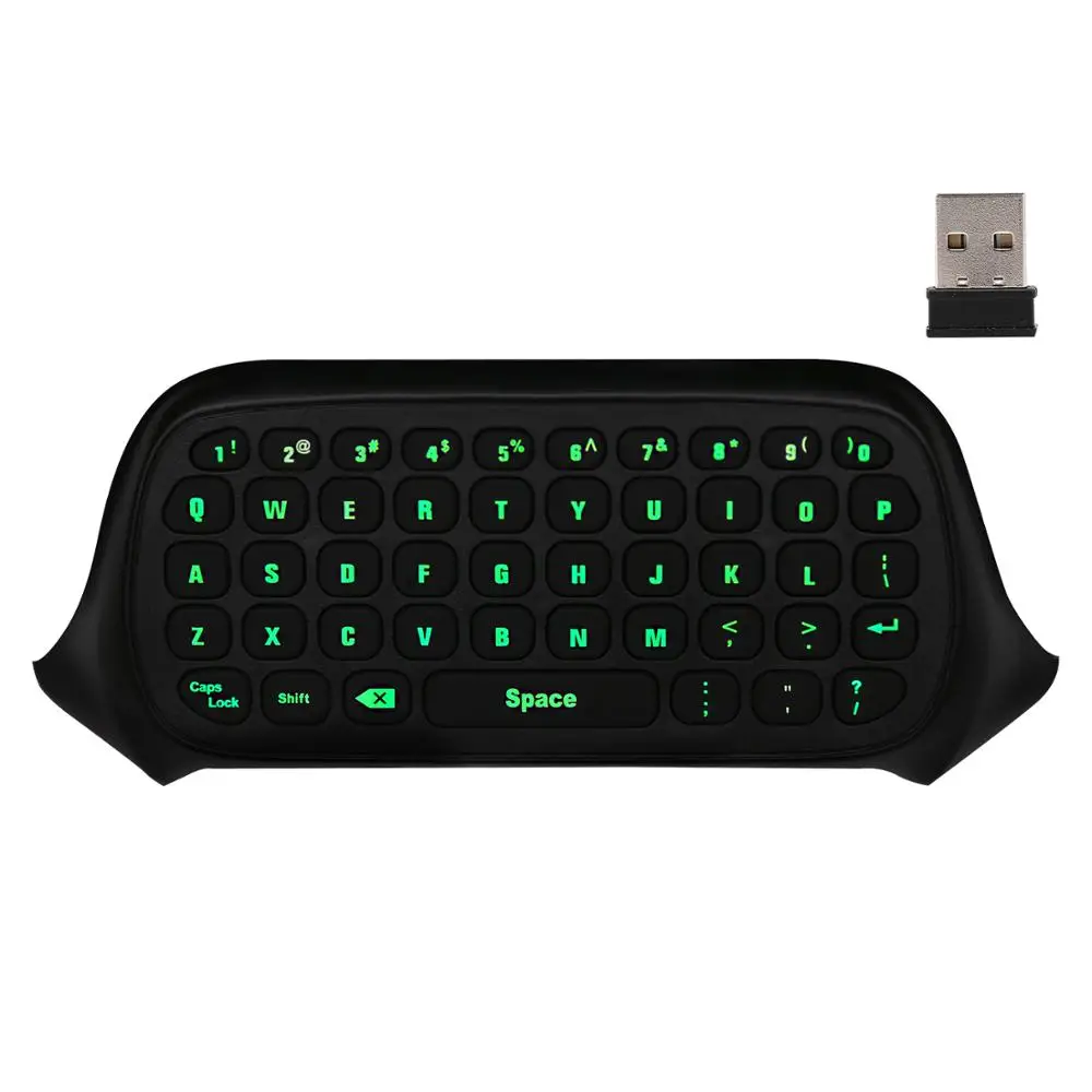 

MoKo Xbox One Mini Green Backlight Keyboard,2.4G Receiver Wireless Chatpad Message Game Keyboard Keypad,with Headset and Audio