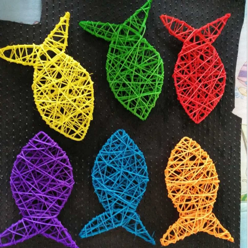 Красочный шар из ротанга пятиконечный в виде звезды и сердца Висячие огни