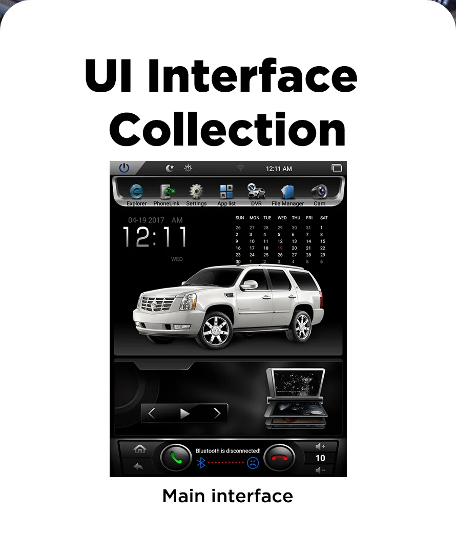 PX6 вертикальный экран 10," четырехъядерный Tesla 1024*768Android автомобильный DVD gps Навигатор Радио Аудио плеер для Cadillac Escalade ram 2G