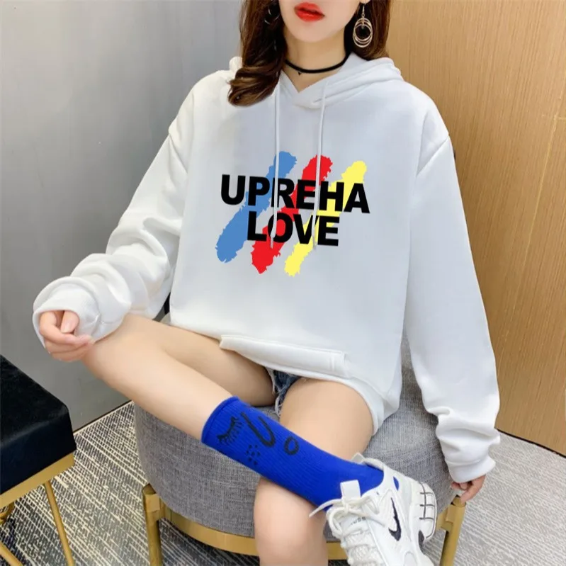 

Hooded Plus Velvet Sweater Women's Autumn & Winter 2021 New Style Korean Loose Spring and Autumn Student Women's Jacket Tide Ins