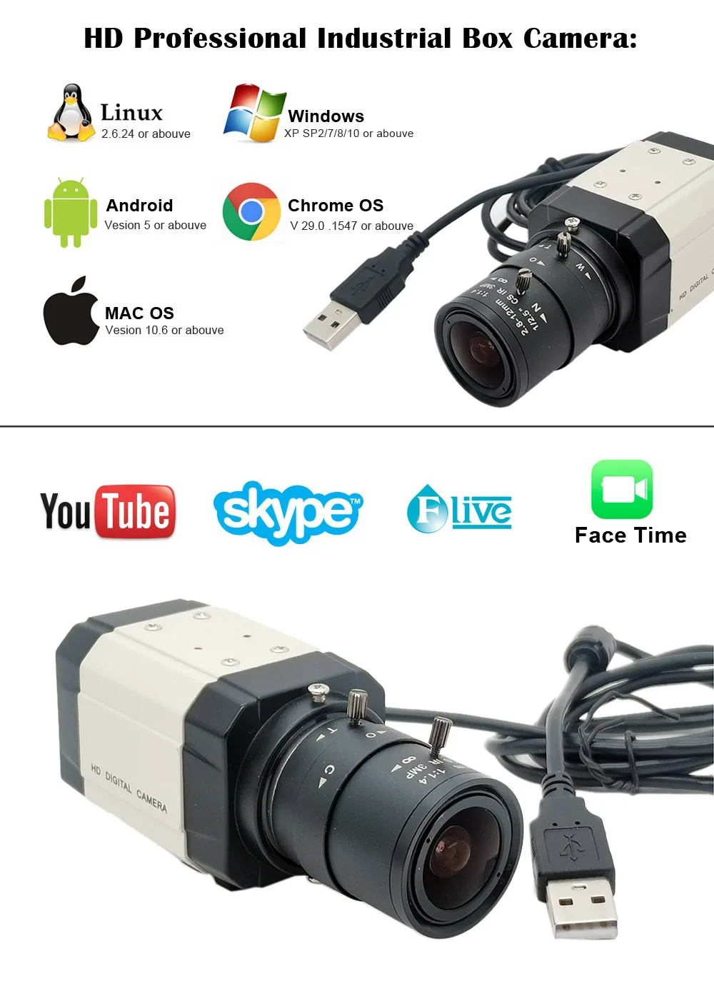 USB-веб-камера для систем видеонаблюдения 2 8-12 мм 4 0 МП | Безопасность и защита
