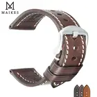 Ремешок MAIKES кожаный для Huawei Watch Gt 2, браслет для Samsung Gear S3 Frontier Galaxy Watch 20 мм 22 мм 23 мм 24 мм