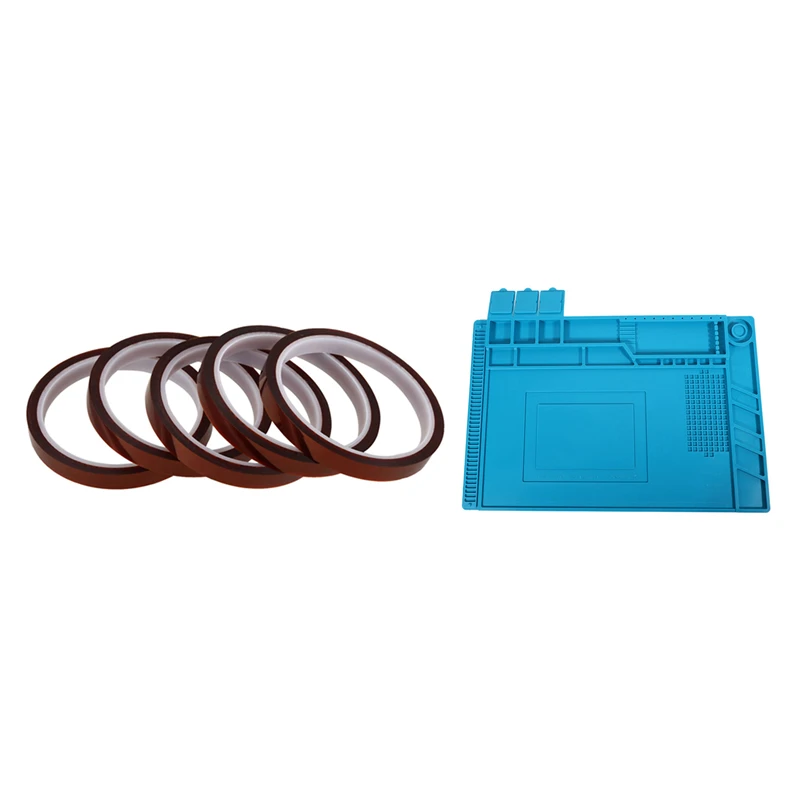 

5 Rolls 10Mmx33m Heat Resistant Tape With ESD Heat Insulation Working Mat