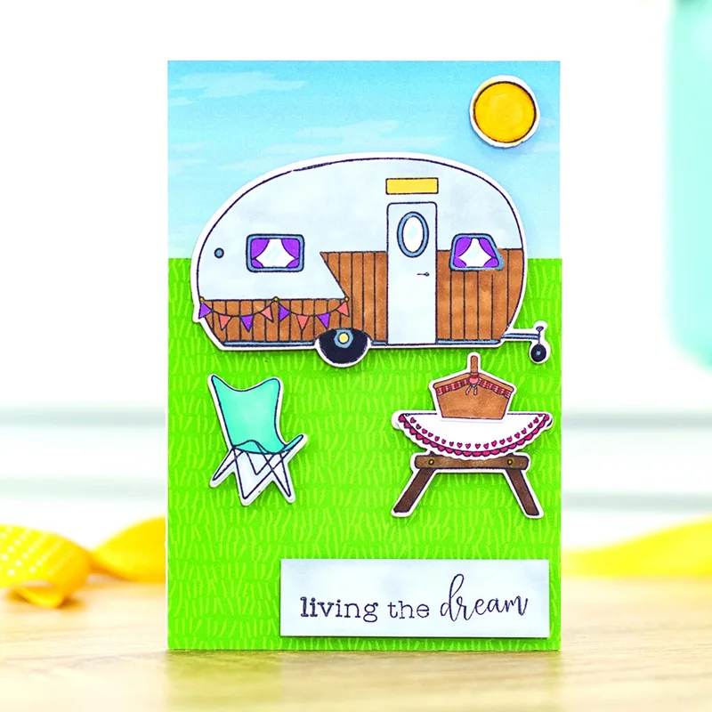 Тема кемпера штампы и 2020 Приключения набор штампов для самостоятельного