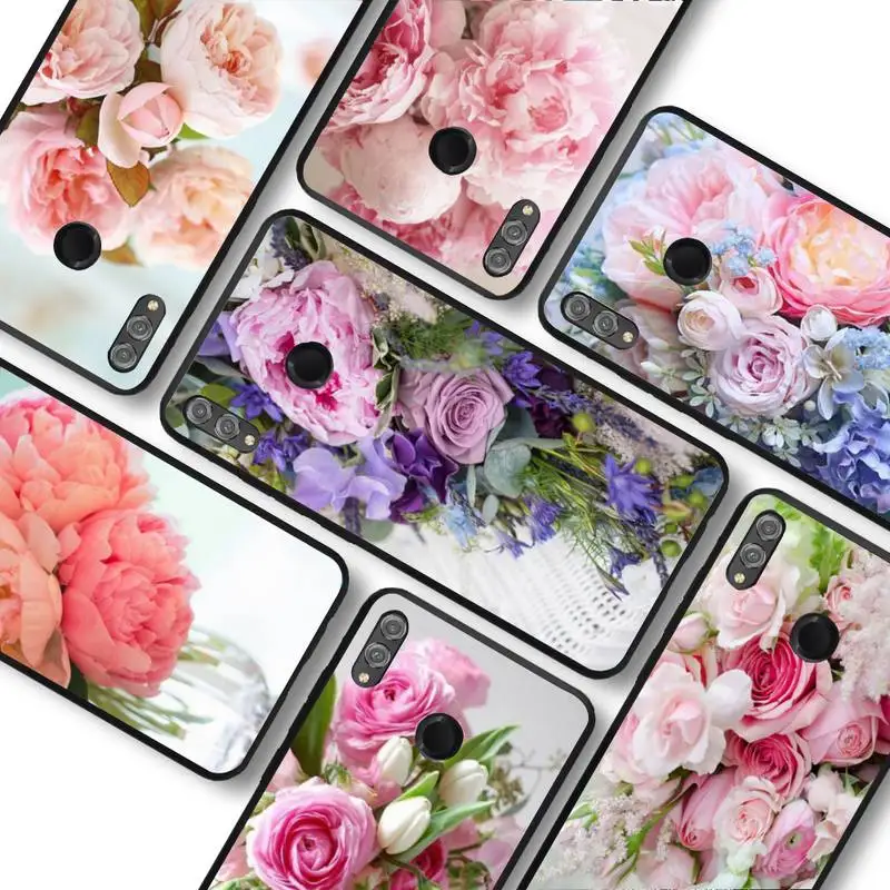

Elegant Pink Purple Peony Flower On the Vase Phone Case For Huawei honor10Lite 10i 20 8x 10 Funda for Honor9lite 9xpro Back