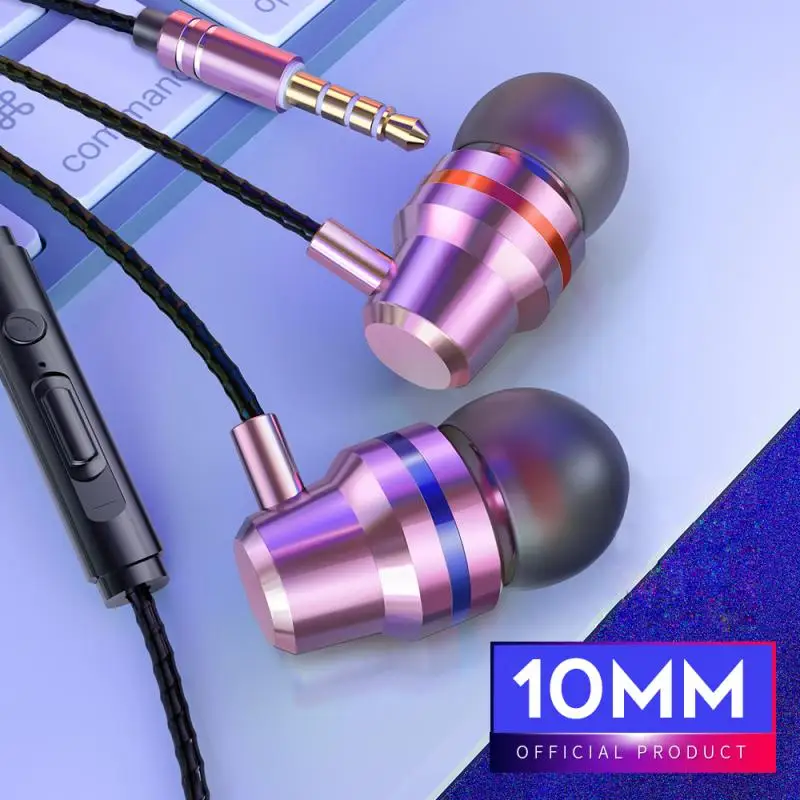 3 5 мм наушники с микрофоном стерео гарнитура проводные металлические Fone De Ouvido для