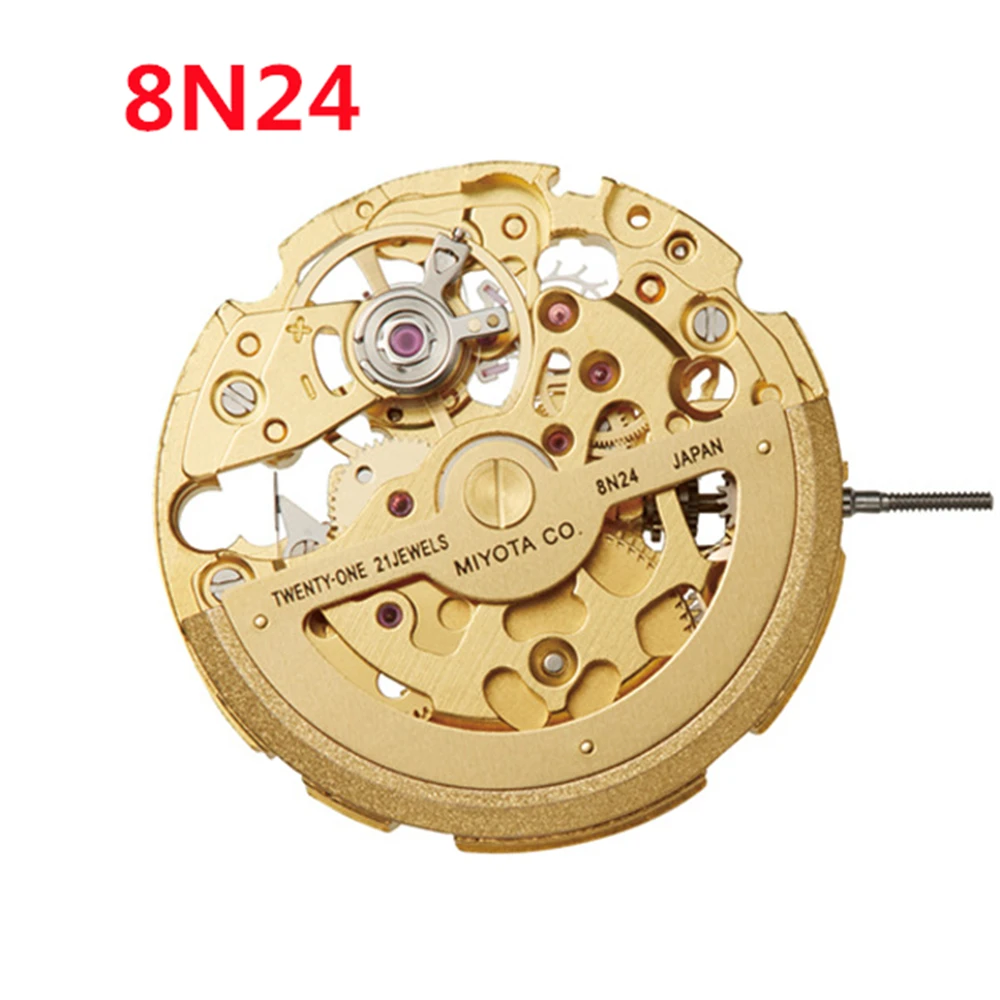 

Японский MIYOTA 8N24, золотой полый скелет, автоматический механический механизм, 21 драгоценность