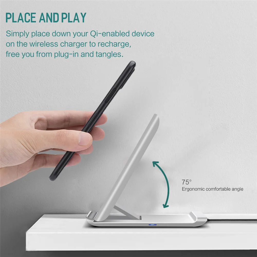 Qi Wireless Charger Stand 15W Fast Charging for Huawei P40 Pro Samsung S20 S10 Charge Station iPhone 11 X XS XR | Мобильные телефоны