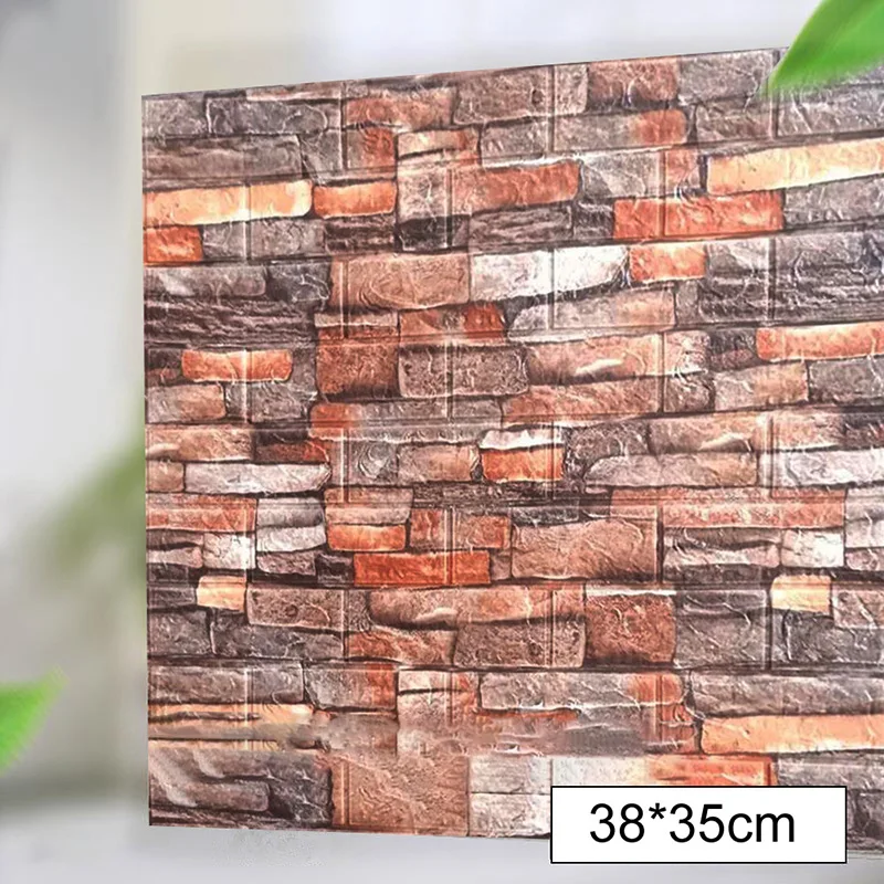 

3D Wall Paper Brick stone pattern Wall Stickers DIY Decor Self-Adhesive Waterproof Wallpaper For Kids Room Bedroom Walltickers