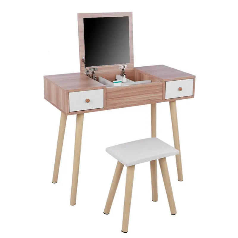Dressing Table Stool Set Makeup With Drawers and Mirror Bedroom Home Furniture | Мебель