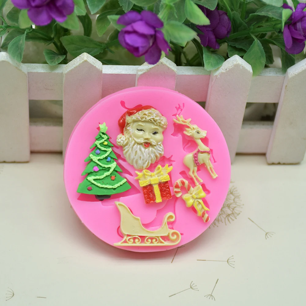 Новогодняя Рождественская елка Дизайн силиконовая форма помадки сосновые орехи