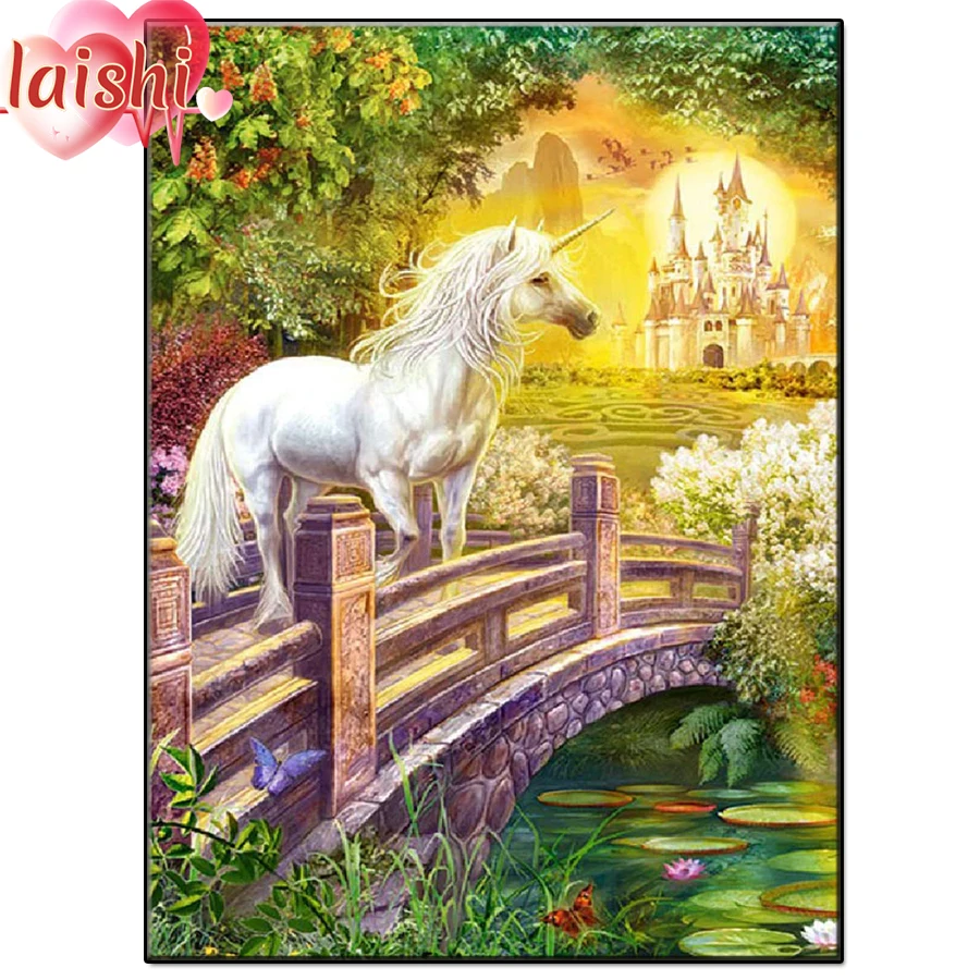 

5D DIY Forest castle landscape, unicorn Diamond Painting Full Square Diamond Painting Embroidery Sale Rhinestones Pictures