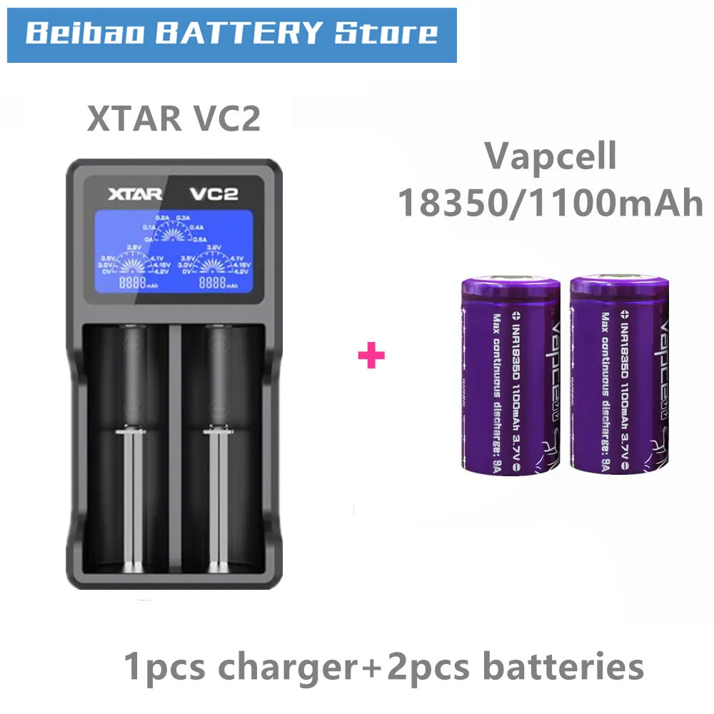 2 шт. VAPCELL INR18350 1100 мАч литиевая аккумуляторная батарея непрерывная 9A электронная E-CIG дыма vs keeppower IMR 18350 - Цвет: Белый